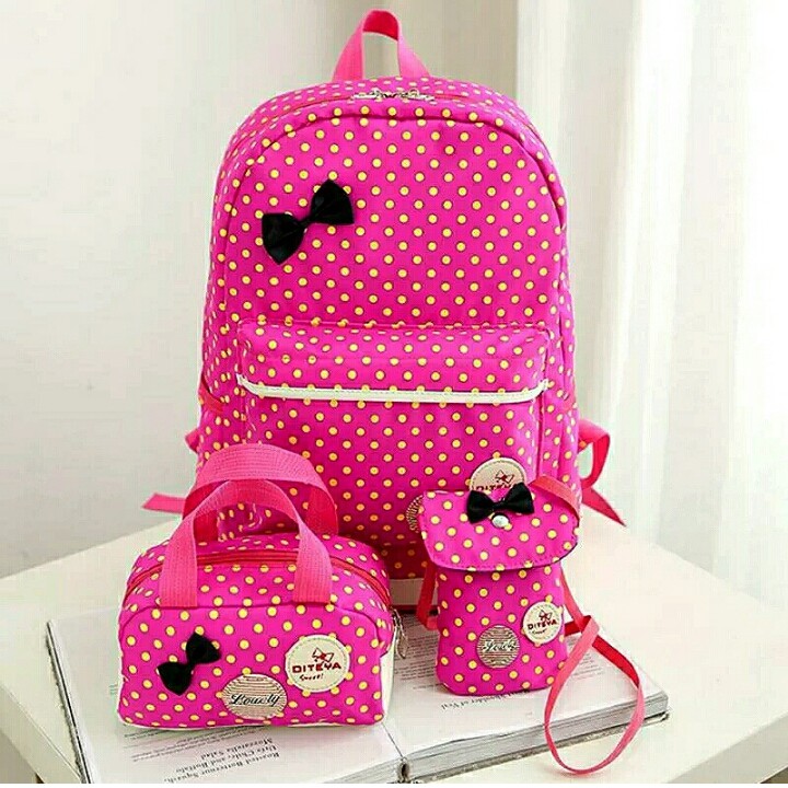 ARMELIA SHOP-TAS RANSEL ANAK PITA POLCADOT CUTE-TAS ANAK NGAJI-TAS SEKOLAH ANAK REMAJA BISA [ COD ]