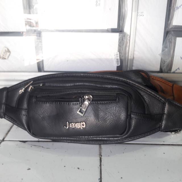 Tas Slempang Waistbag Tas Pinggang Pria Warna Hitam dan Coklat Jeep