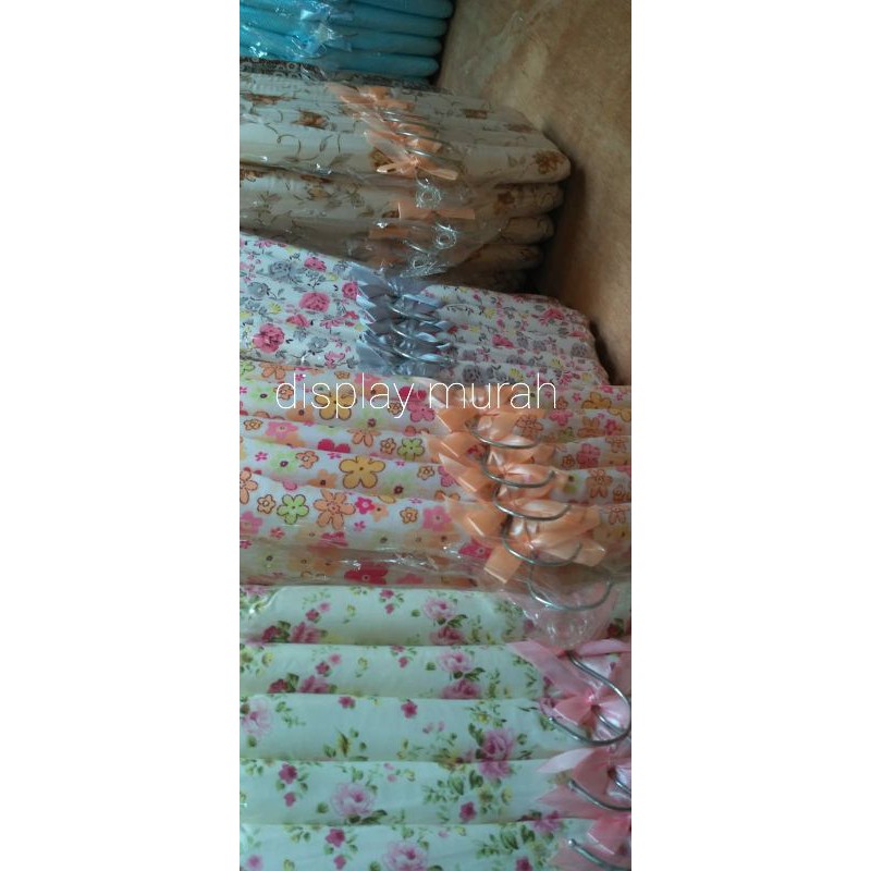 Hanger satin / Hanger busa polos dan motif Gantungan Baju Shabby Chic korea Hanger Butik Dewasa - BH