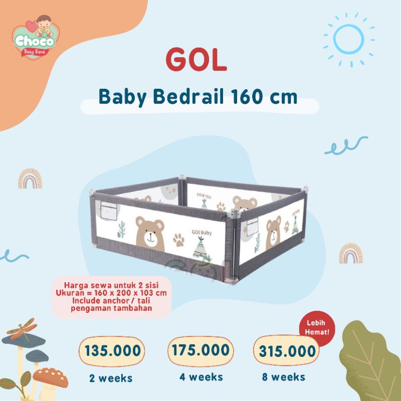 ❤️CHOCOBABYRENT❤️TIDAK DIJUAL, DISEWAKAN GOL BABY BEDRAIL 160 X 200 X 103 CM
