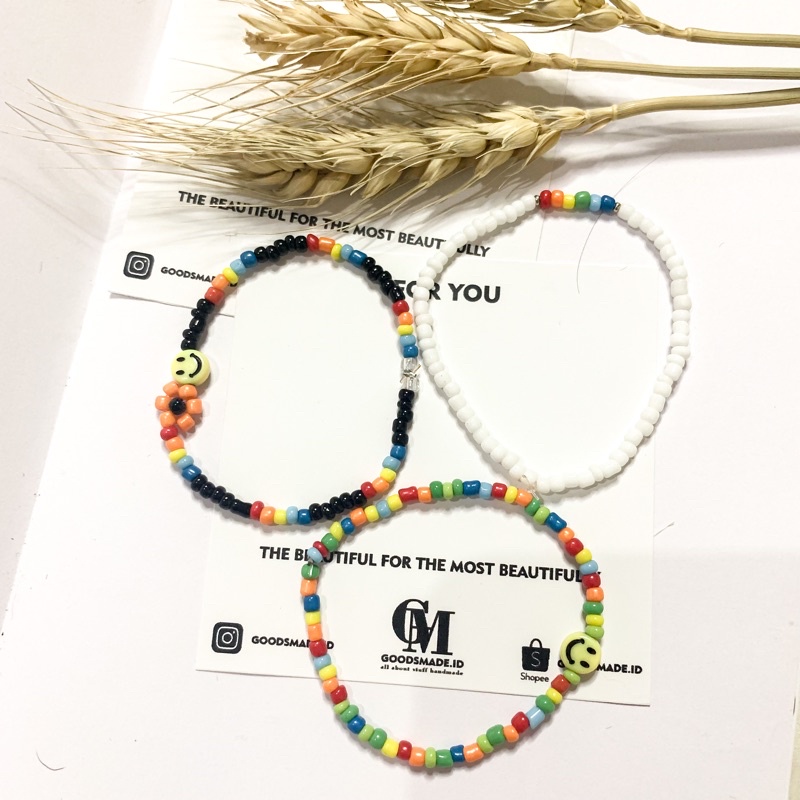 Gelang manik/ beads bracelet/ gelang korea mix/smile