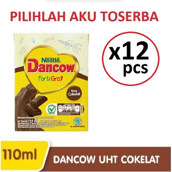 Susu DANCOW UHT COKELAT COKLAT FortiGro - 110 ml ( HARGA PAKET ISI 12 )