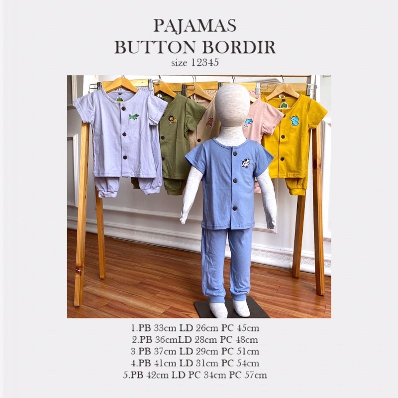 SETELAN BAJU ANAK KANCING BORDIR (1-5 TAHUN)