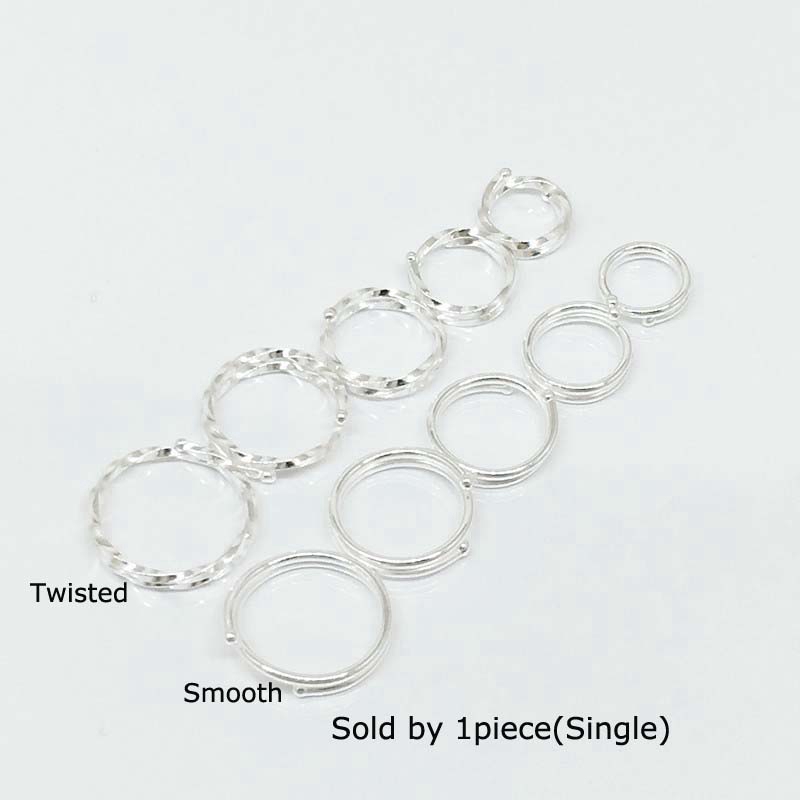 1piece Two Layers Hoop Earrings 925 Sterling Silver Tragus Lobe Helix Piercing Tinny 6-12mm Simple