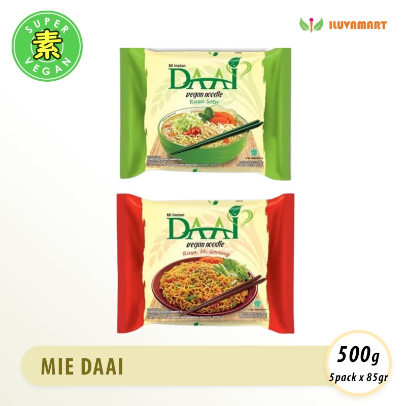 

DAAI Mie Instant Rasa Soto / Mi Goreng (1 Pack isi 5 Bks 85gr) / DA AI noodle