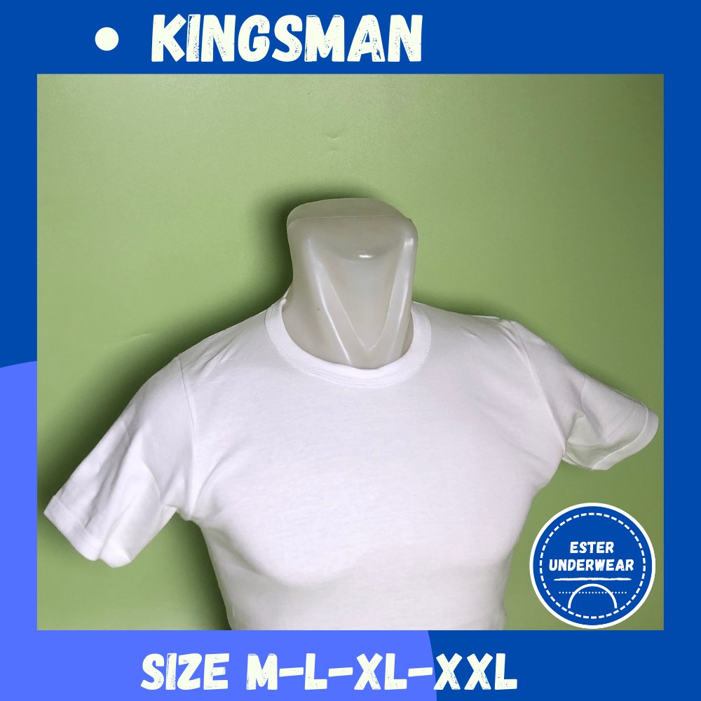 Kaos Oblong O-Neck  Kingsman SPO putih Isi-1Pcs bahan Fine Cotton