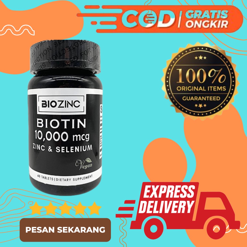 AGEN BIOTIN BIOZINC ( Biotin 10000 mcg zinc & Selenium ) - Biotin 60 kapsul - Penyubur Rambut