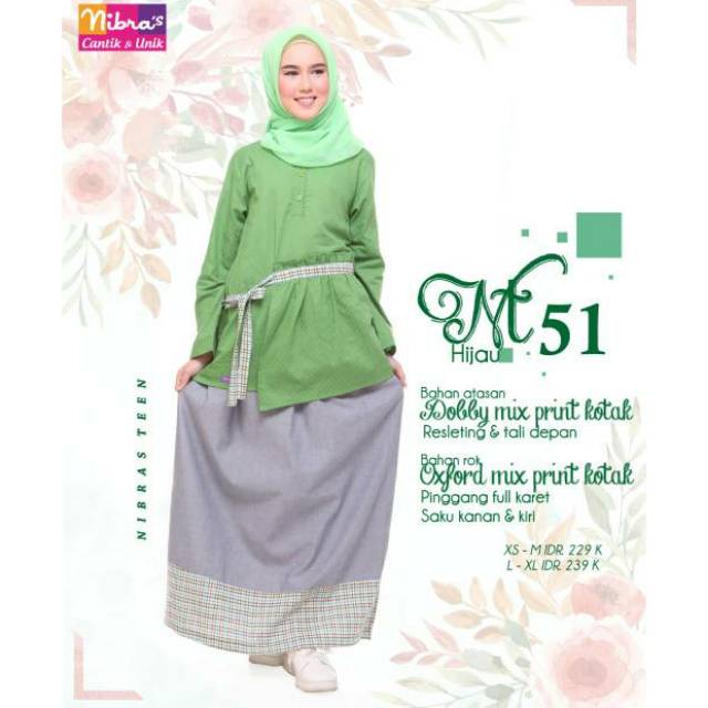 COD Promo 20% Setelan Nibras Teens NT 51 / Hijau SL