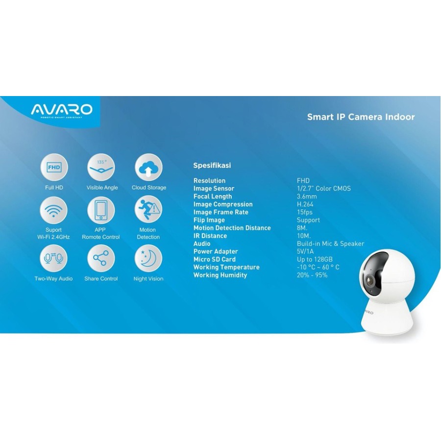 Avaro Smart IP Camera Indoor Home Security CCTV