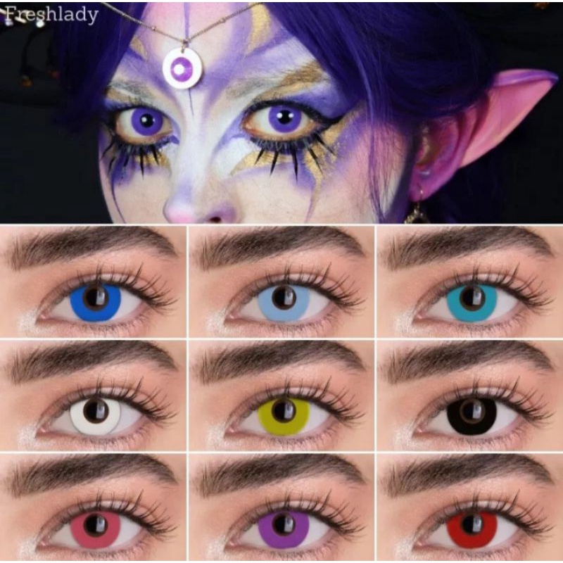 SOFTLENS COSPLAY HALLOWEEN PURE BLOCK COLOR RED WHITE YELLOW BLUE PURPLE VIOLET