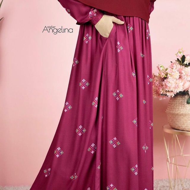 Sarah dress ethnic burgundy M Atelier Angelina