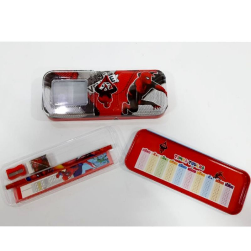 

Kaleng kotak tempat pensil susun alat tulis stationery stationary Spiderman Spidermen Spider man men