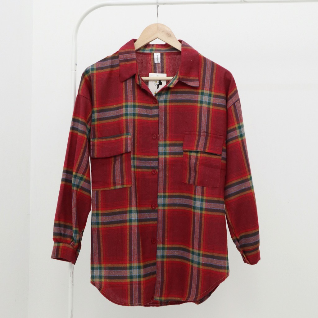 Owen hem flanel top -Thejanclothes