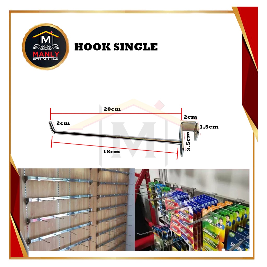 Single Hook / Cantolan Pipa Kotak Stainless Stell