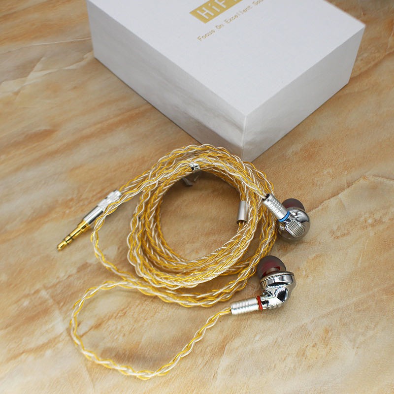 Senfer DT6 Pro Hybrid Quad Driver with Silver Gold Cable non Mic