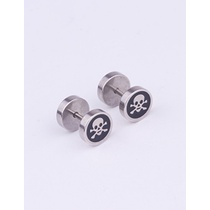 LRC Anting Tusuk Fashion Stainless Steel Pierced Dumbbell Earrings (1pcs) V49039