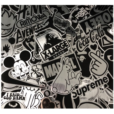 Sticker Bomb Mixed Silver 100 pcs 033