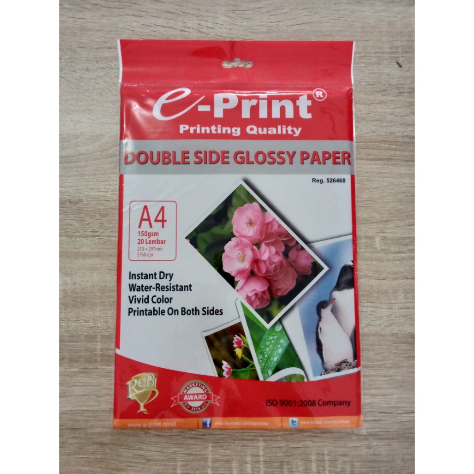 

DOUBLE SIDE GLOSSY PAPER EPRINT 150 GSM