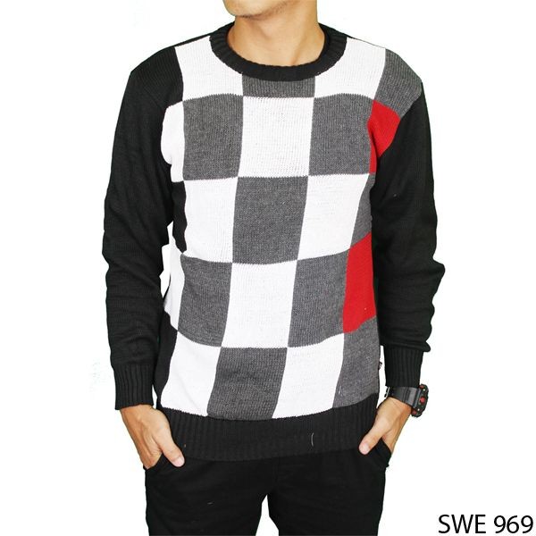 Sweater Men’S Fashion Rajut Hitam – SWE 969