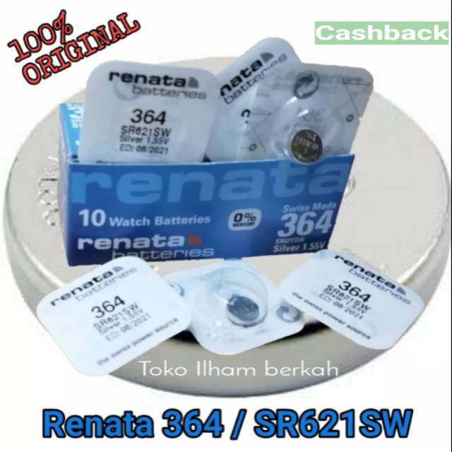 ORIGINAL Baterai Jam Tangan RENATA SR621SW / 364 / 621