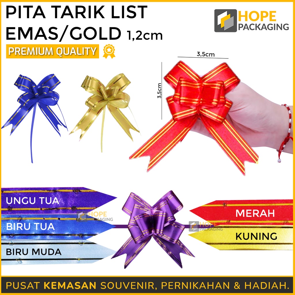 [ 10 pcs ] Pita Tarik List Emas / Gold Ukuran 1.2 cm x 20.5 cm