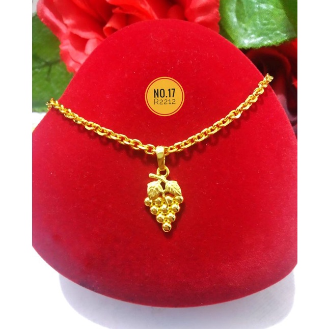 [accpekanbaru] kalung liontin anggur lapis kristal emas 24k terlaris