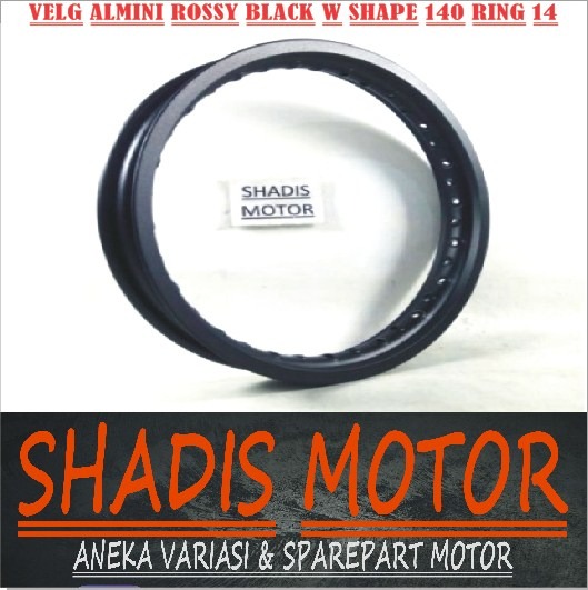Velg Almini Rossy W Shape Ukuran 140 Ring 14 Warna Hitam Velg Jari Jari Motor