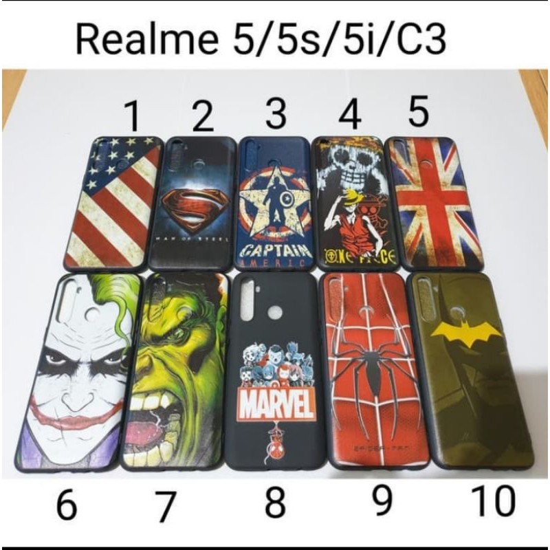 Kondom Case Hitam Realme 5i  Motif Superhero / SoftCase Realme 5I motif cowok