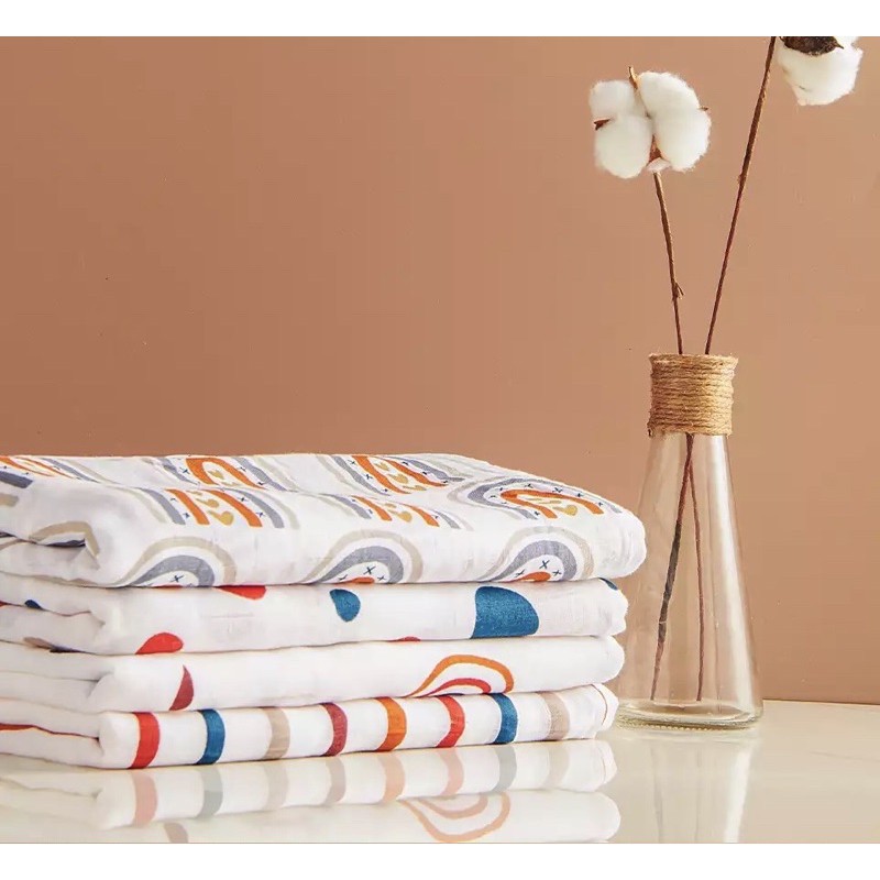 Lenuna - Muslin Swaddle mix bamboo cotton bedong bayi selimut bayi