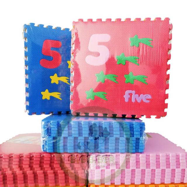 Evamat Unimats original Matras Puzzle Angka Gambar 123 karpet lantai ukuran 30x30cm