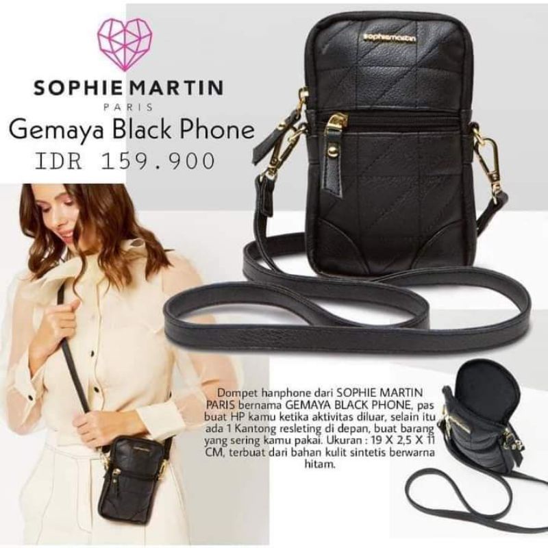 DOMPET GEMAYA BLACK PHONE SOPHIE PARIS