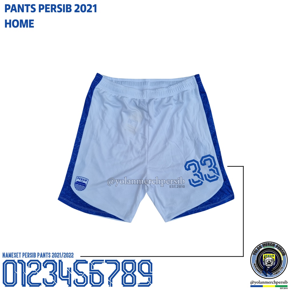 Celana Jersey Persib 2021/2022 Original Home Number Custom