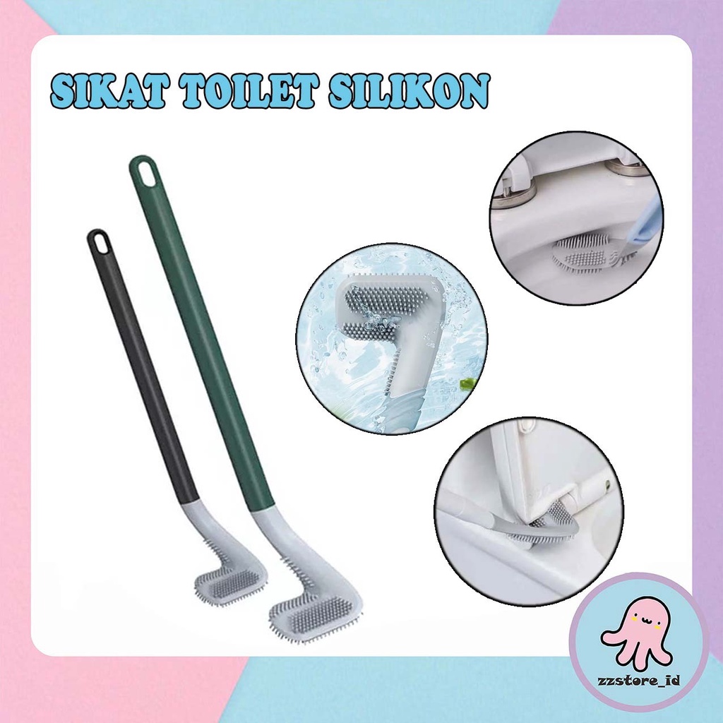 Sikat Golf Kloset Closet Silikon Brush Fleksibel / Brush Toilet Golf Silicone Sikat Pembersih Toilet WC Lengkung Fleksibel