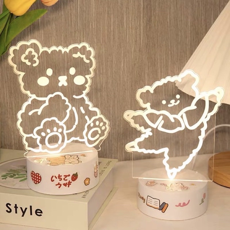 cute table lamp kawai lampu meja acrylic lampu pajangan imut