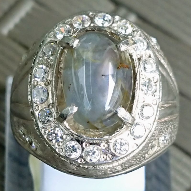 NATURAL blue safir sapphire star ceylon SRILANGKA RING PERAK hrg kapal karamm..