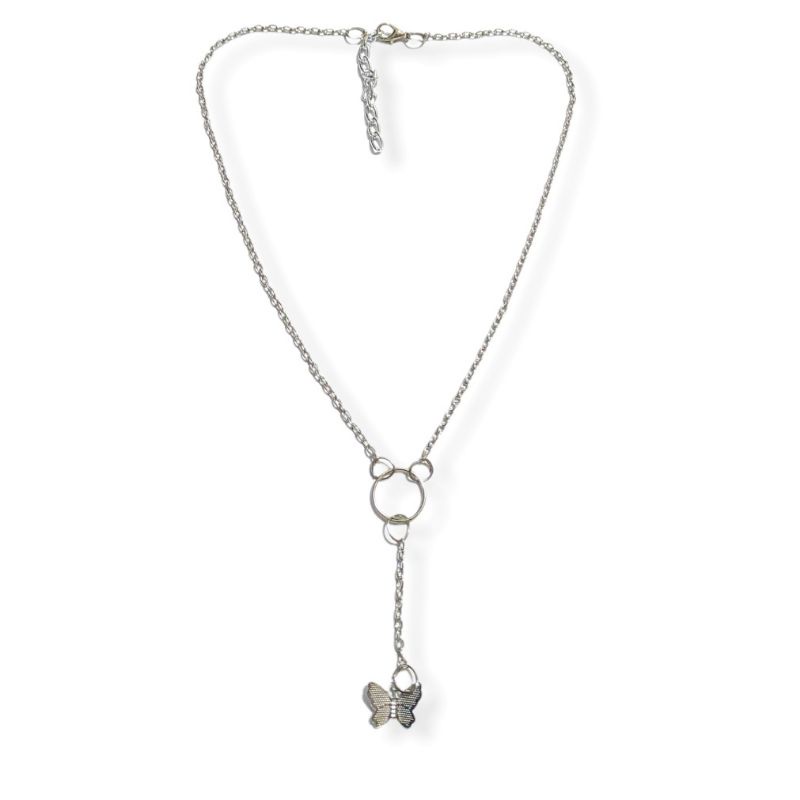 Kalung Rantai Korea Yumi Choker Juntai Butterfly O-Ring Korean Necklace