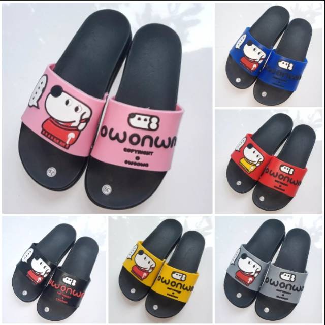 Sandal Slip Wanita Sol Karet Motif Owonwon