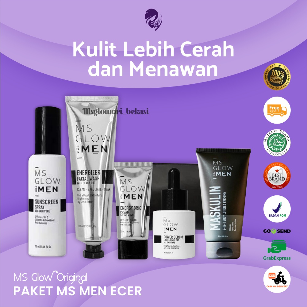 Ms Glow For Men Original Produk Perawatan Wajah Pria Lengkap Murah Berkualitas Premium BPOM