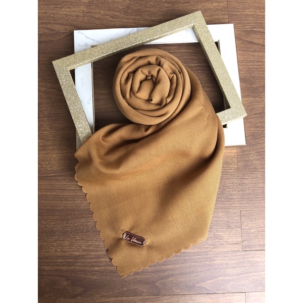 Part 1 Voal Arabian Jilbab Polos Sahara Hijab Segiempat-Mocha