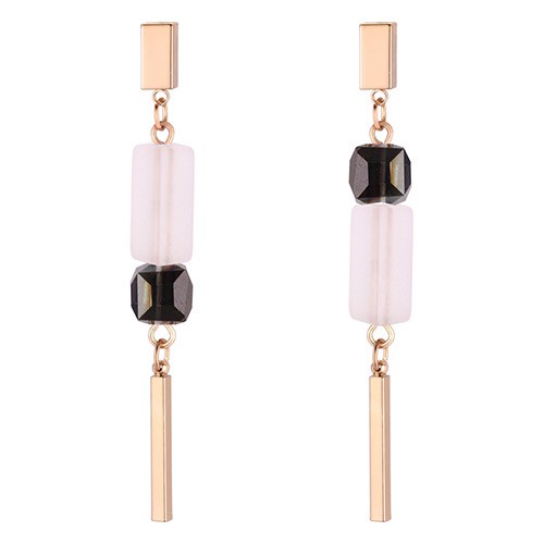 LRC Anting Tusuk Fashion Square Shape Decorated Earrings