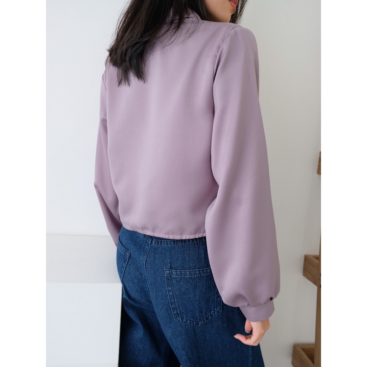 T-0407 Top Satin Premium Detail Pinggang Ikat