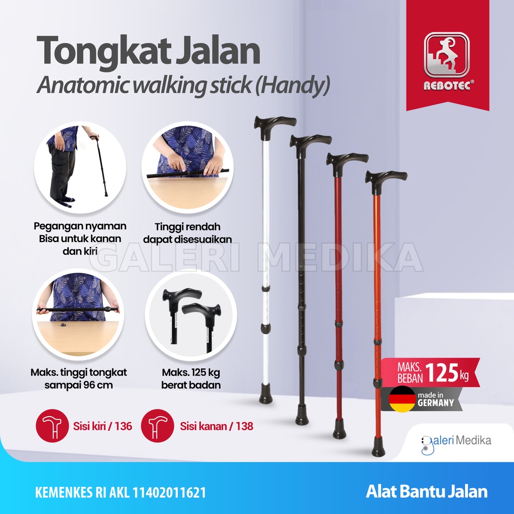 Tongkat Jalan / Tongkat Orang Tua Rebotec Handy 136/138 - Tongkat Bantu Jalan