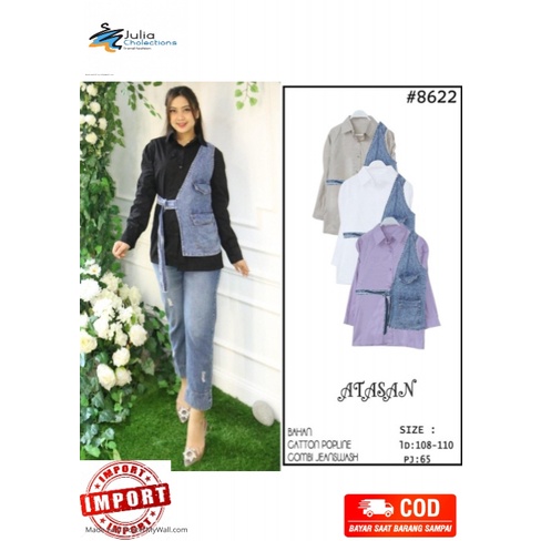 Atasan wanita rompi levis import