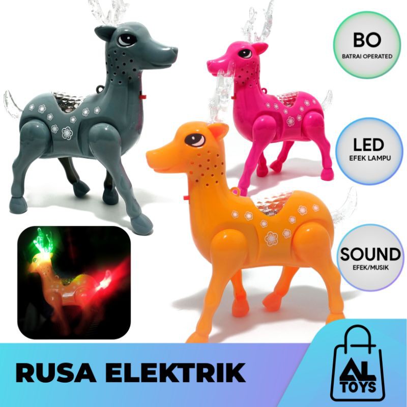 Mainan Anak Hewan Hewanan Binatang Rusa Kijang Lampu Musik