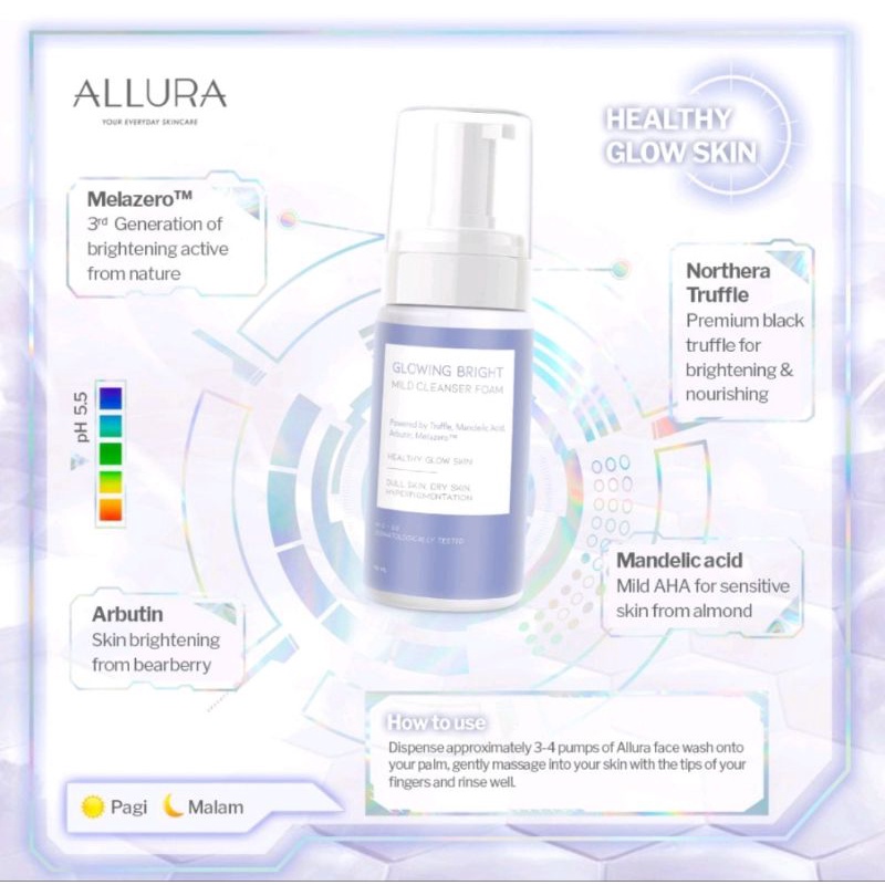 ALLURA Oil Control | Glowing Bright | Hydralife | Acne Buster Mild Cleanser Foam