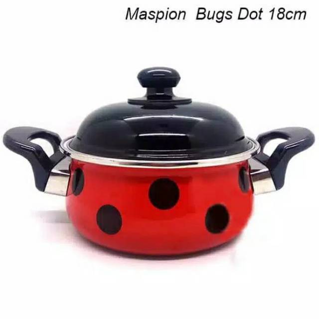 Maspion Panci Enamel Bugs Dot Pulkadot 18cm / Panci Bugs Dot 18cm