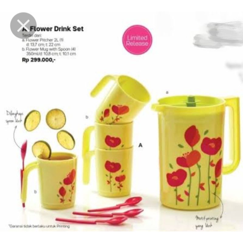 FlowerDrinkSetTupperware