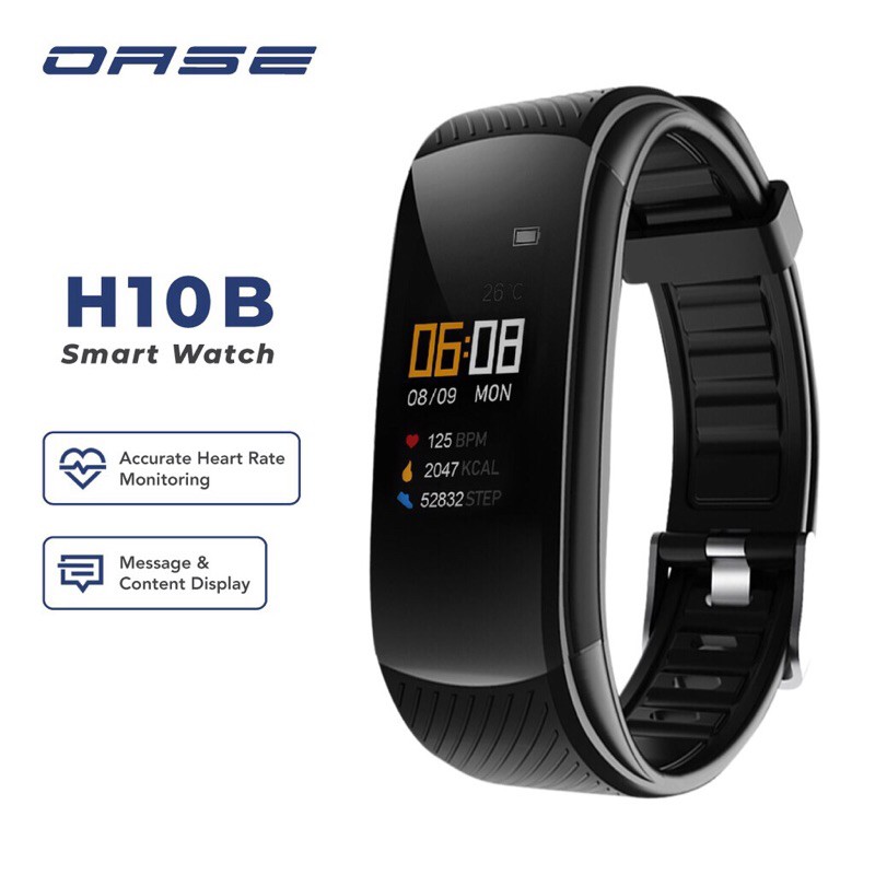 OASE Smartwatch Waterproof IP67 Smartband Health Monitoring Watchband Garansi Resmi 1 Tahun H10B