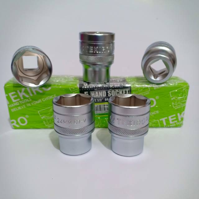 TEKIRO Mata Kunci Sok 24 mm Mata Sock TEKIRO 24 mm 1/2” DR 6 PT Mata Kunci Socket Stang Kunci Sok Sh