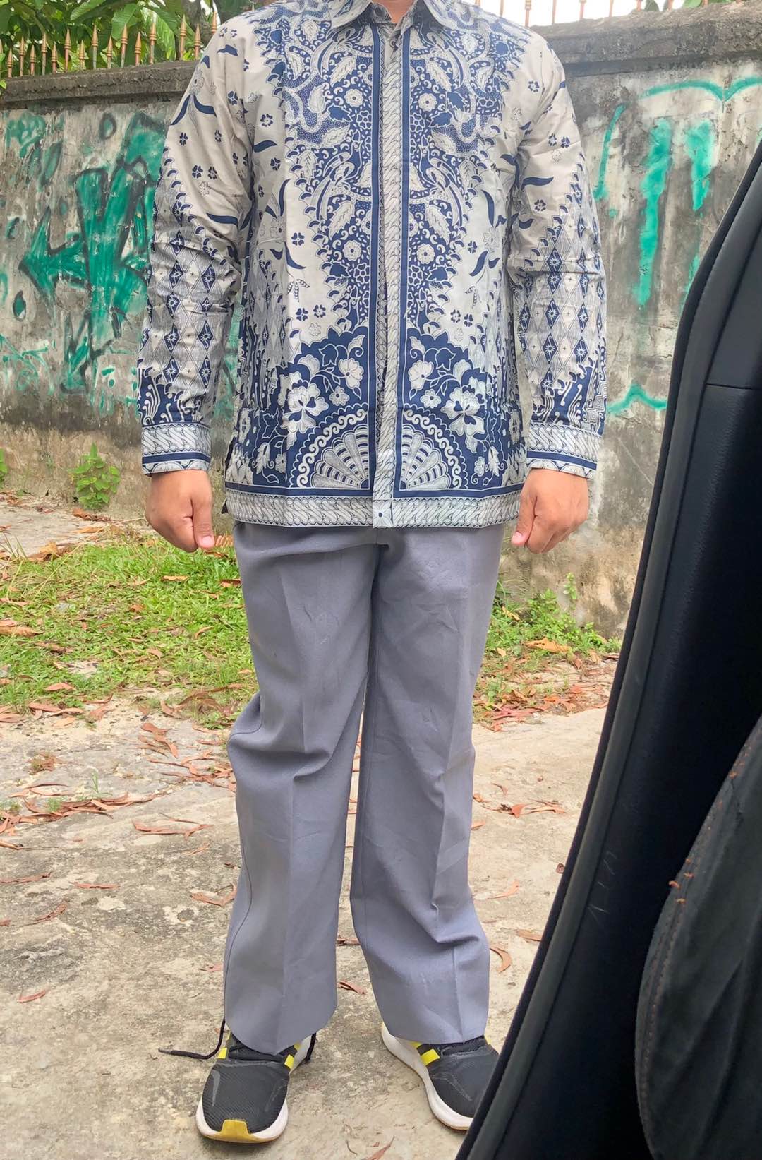 Bantara Navy Kemeja Batik Pria Full Furing Bahan Katun Primisima